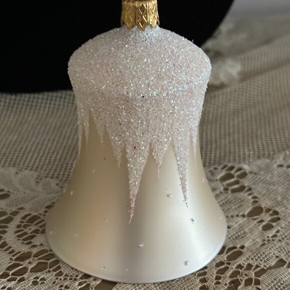 Vintage Oberfrankische glas Christmas Bell Made In Poland In Original Box - Picture 8 of 12